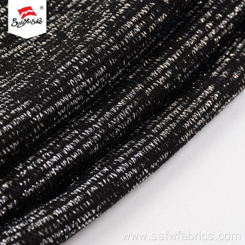Luxury Silver Wholesale Thick Black Polyester Knit Fabric